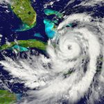 Huge hurricane approaching Florida in America. Elements of this image furnished by NASA. IRMA