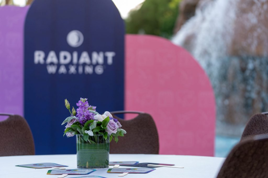 flowers as centerpiece for branded table