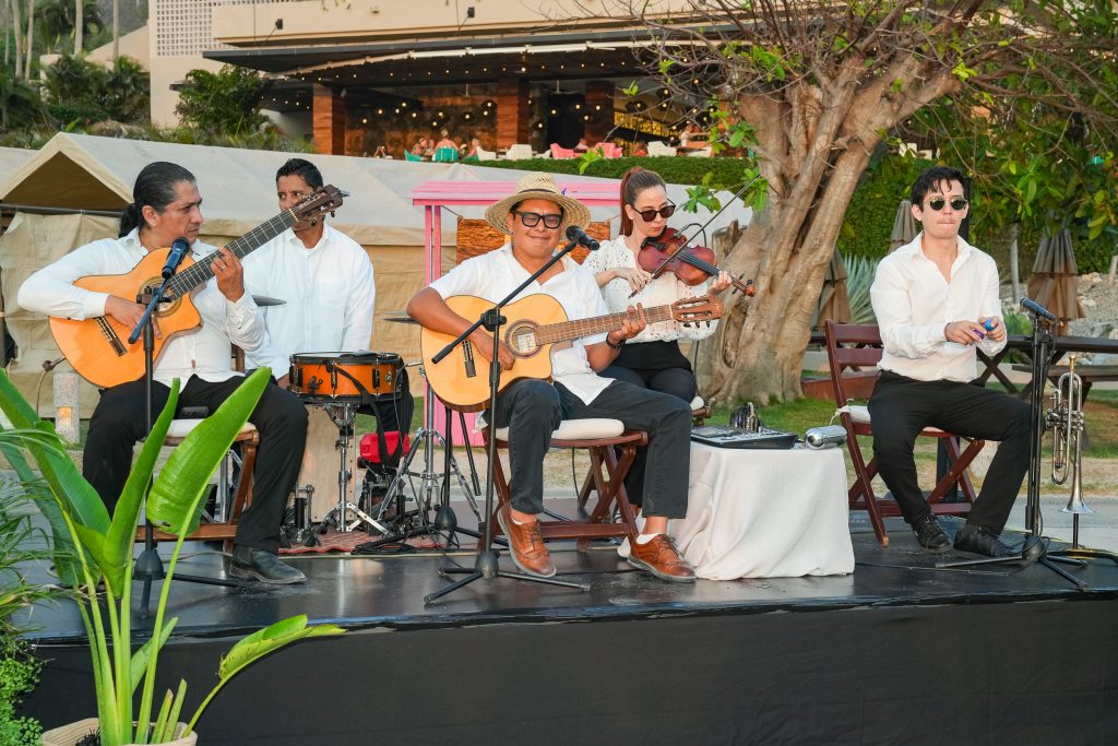 band on stage performing