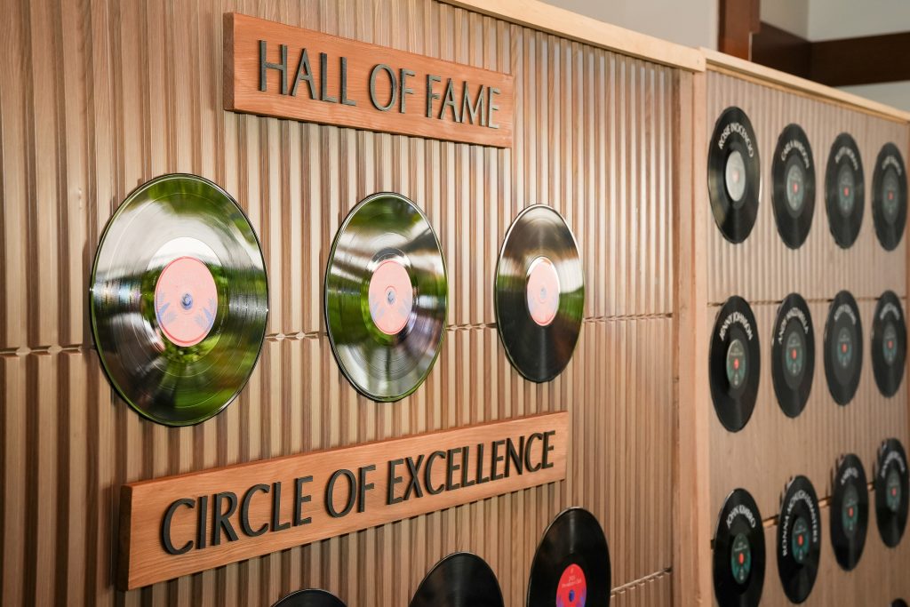 personalized records wall for winners