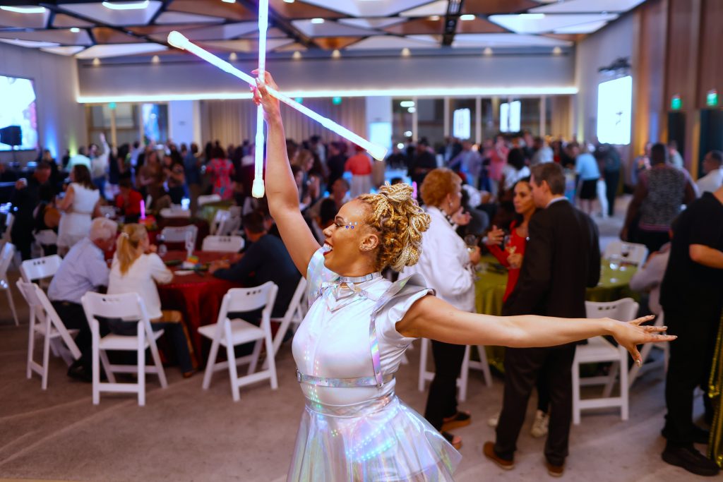 performer dancing for event attendees