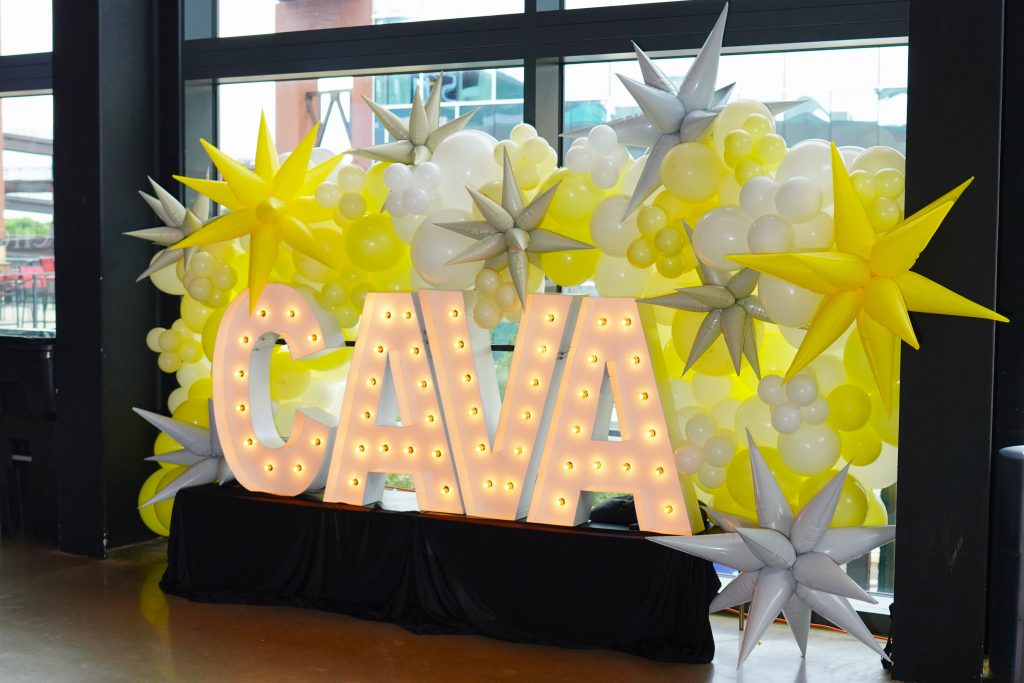 light-up CAVA event signage 