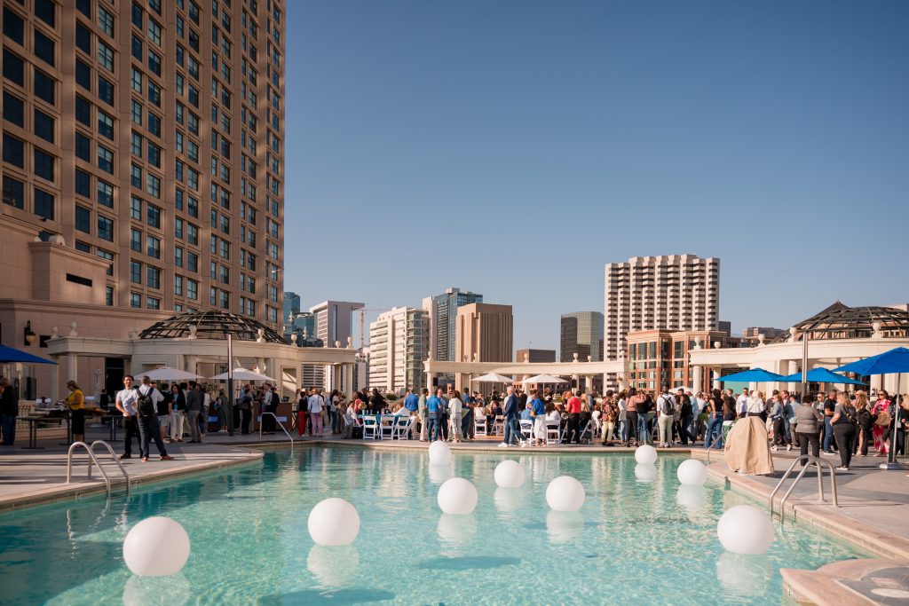 pool at outdoor reception