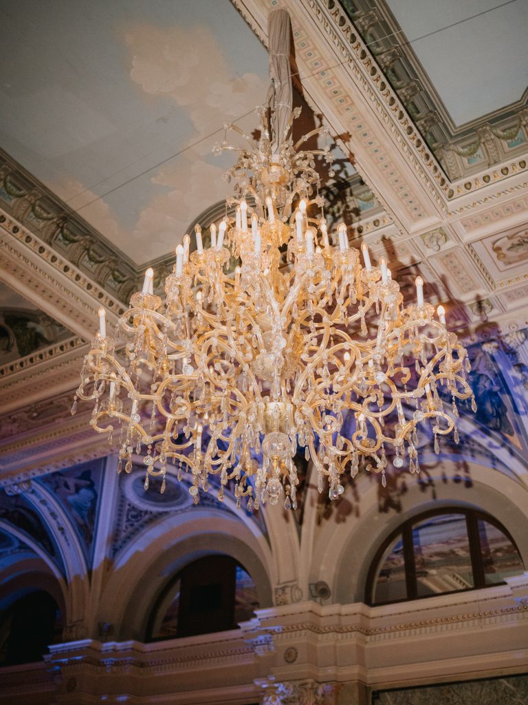 chandelier at final night dinner