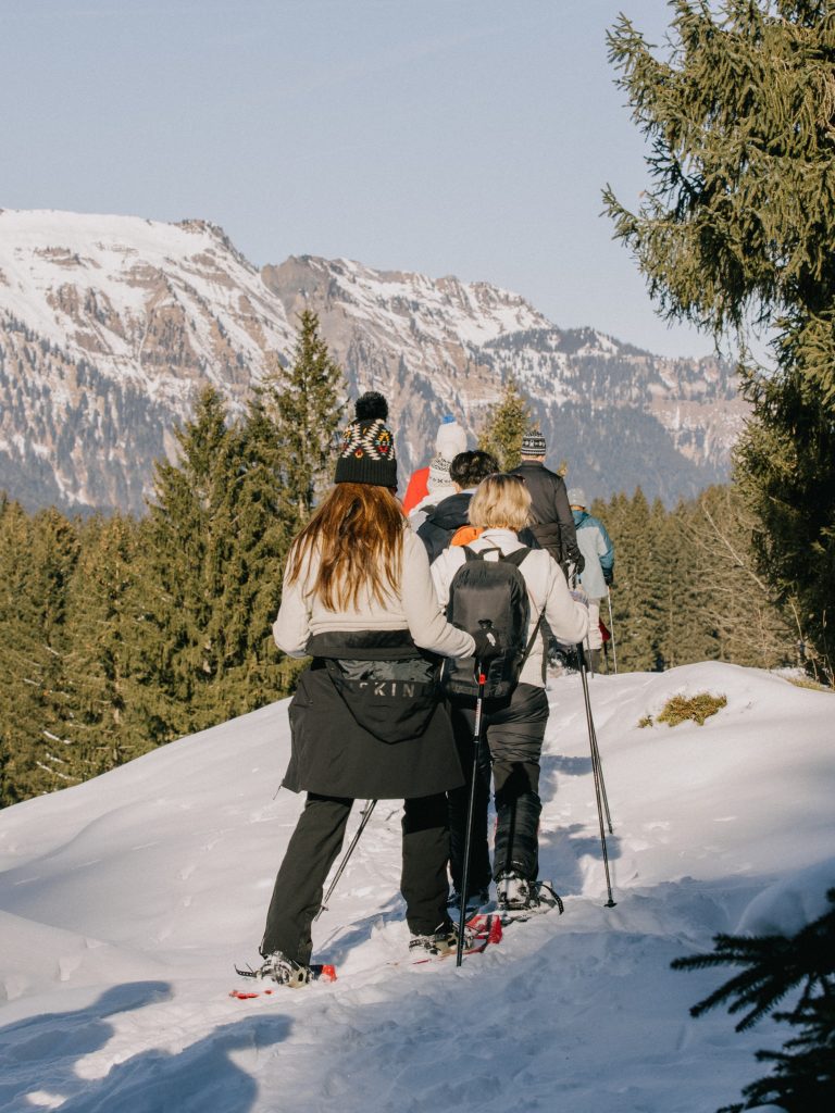 snowshoeing excursion during incentive trip