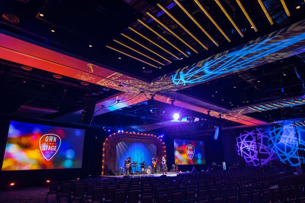 event stage with band