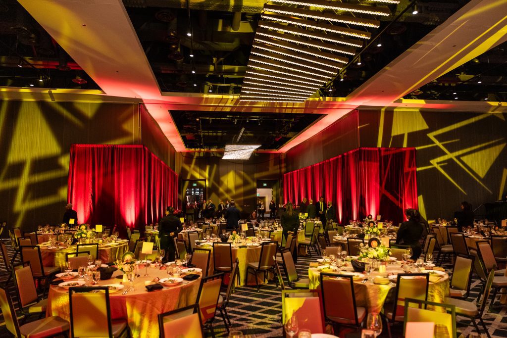 tables set up for life sciences event