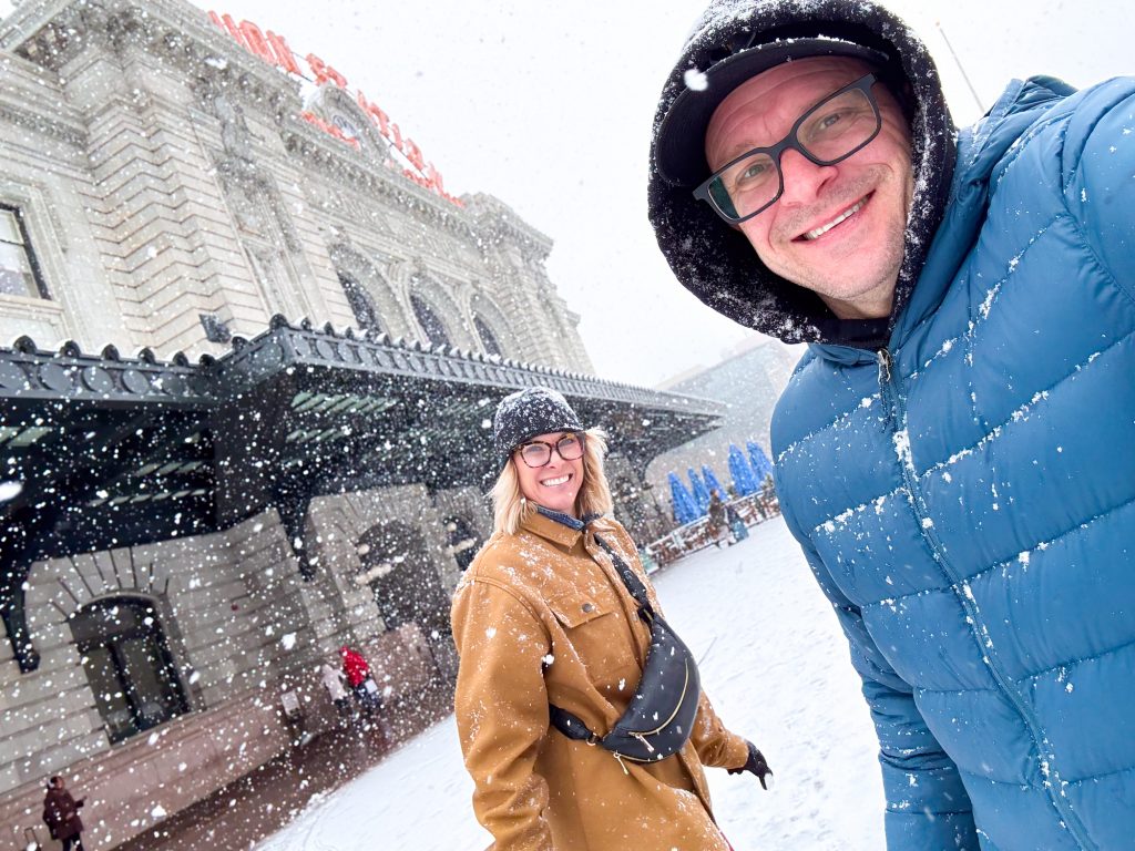 smiling couple in Denver for individual incentive trip