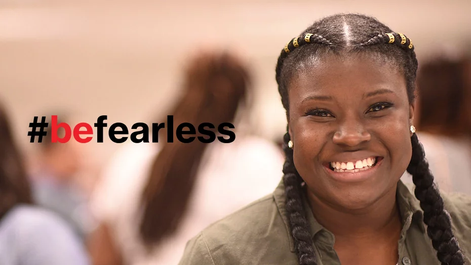 #befearless smiling woman